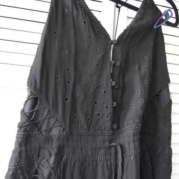 IRO Romper Size 40 Black Eyelet Embroidered Florya Romper | Size 40 - Picture 5 of 9
